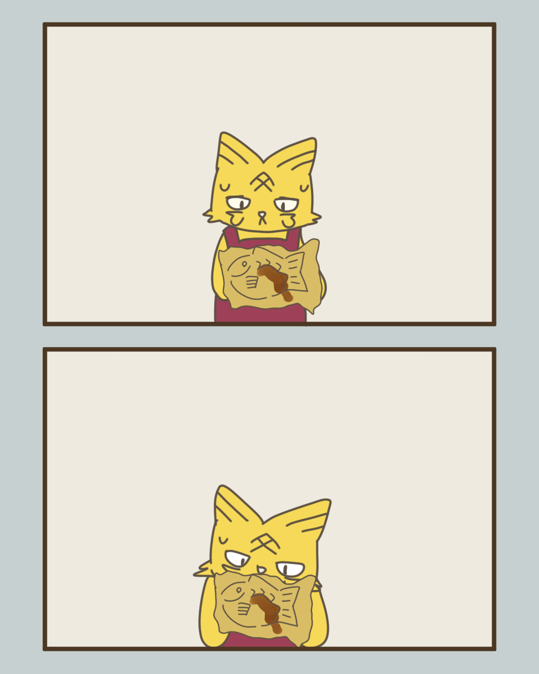 人里離れた小屋で暮らす猫たちの物語です。
たい焼きを焼く毎日が始まります。
